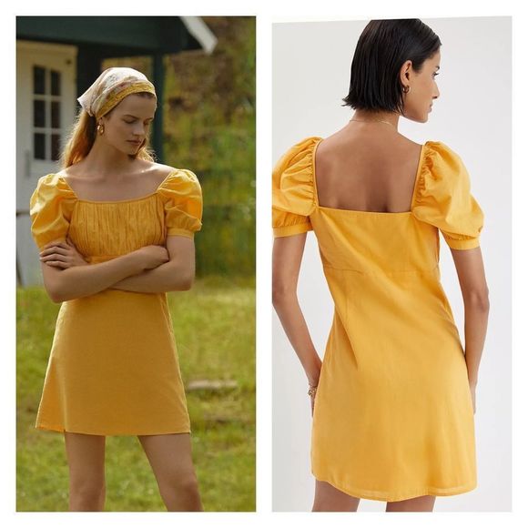 ANTHROPOLOGIE puffed sleeve mini dress - Picture 3 of 7